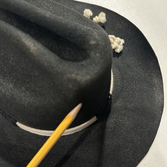 Stemson Hat 100% Wool Black Felt (56 Mex) 7 US Decorative Cowboy Charly CarLop - Picture 10 of 10